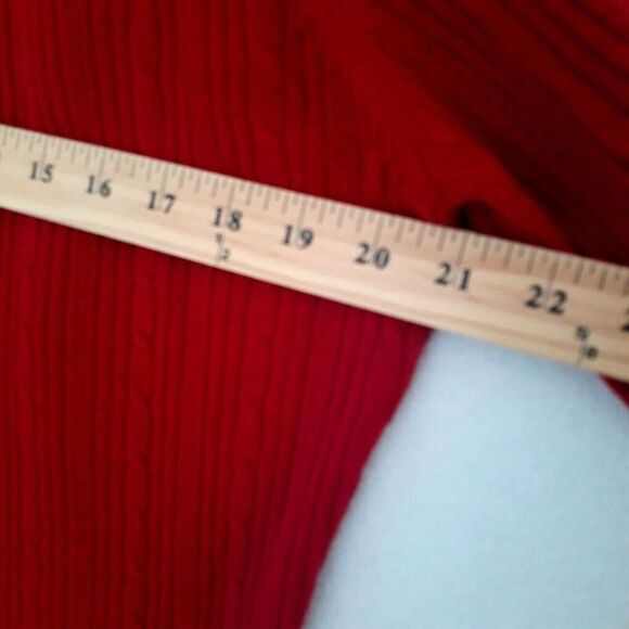 Casual Corner Annex Sweater Woman XL Red Long Sleeve Round Neck Cable Knit - Picture 5 of 9